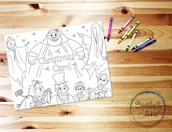 A christmas carol coloring page download now