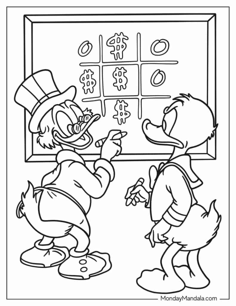 Donald duck coloring pages free pdf printables