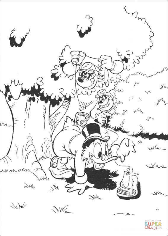 Trap for uncle scrooge coloring page free printable coloring pages