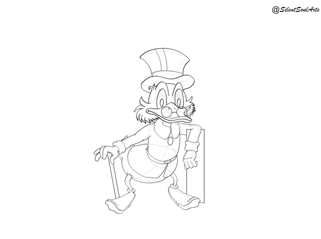 Original fan art free coloring page uncle scrooge mcduck â