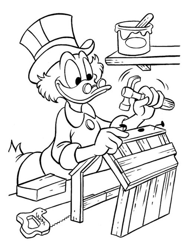 Scrooge mcduck building coloring page