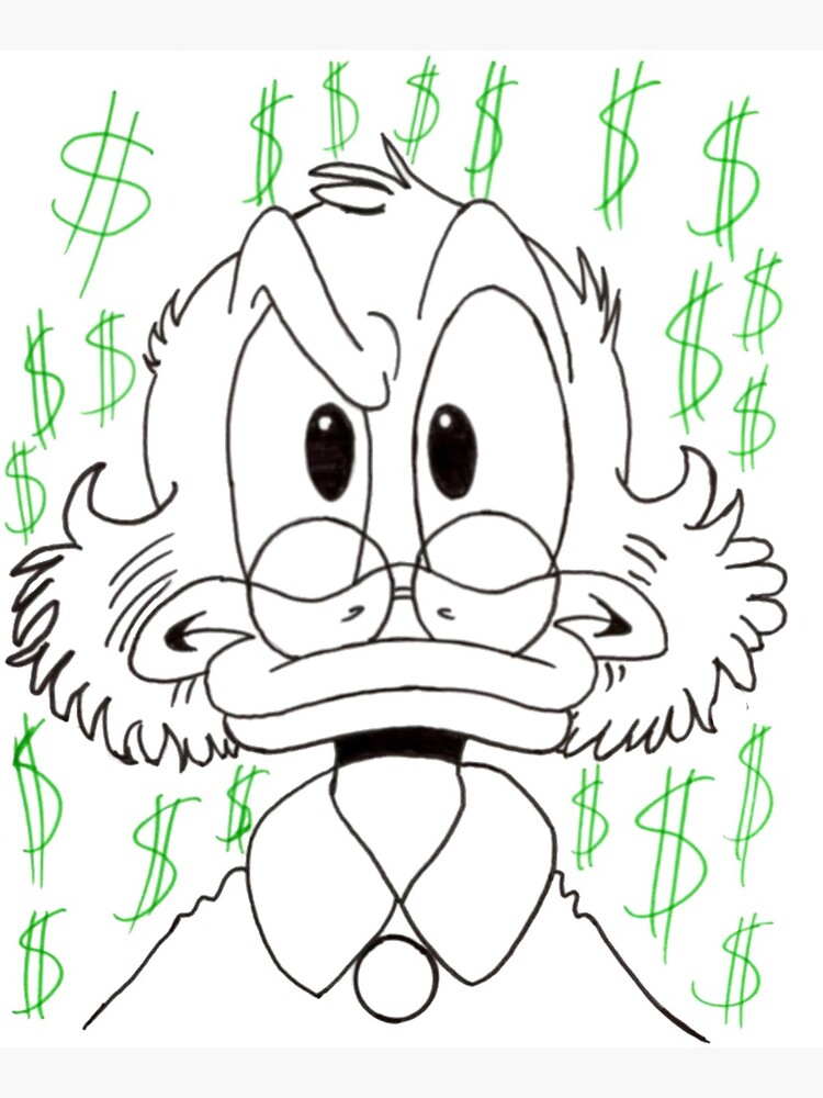 Uncle scrooge drawing photographic print for sale by robin