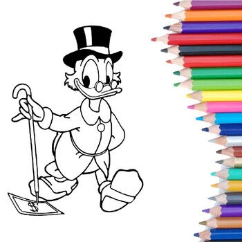 Duck tales coloring pages for kids scrooge louie dewey huey cartoon charact