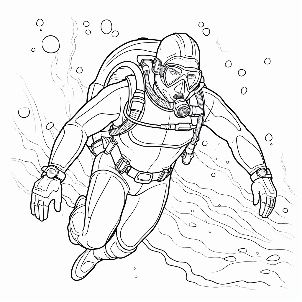 Scuba diver coloring pages