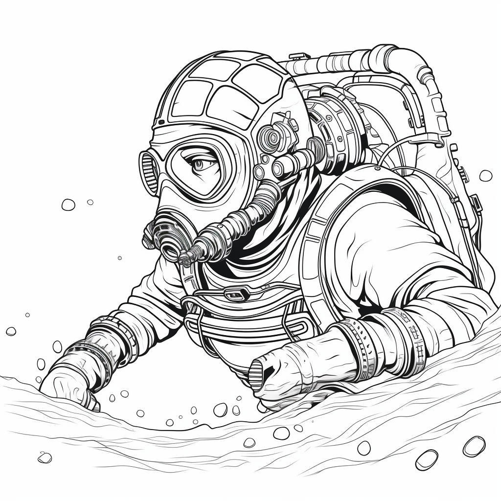 Scuba diver coloring pages