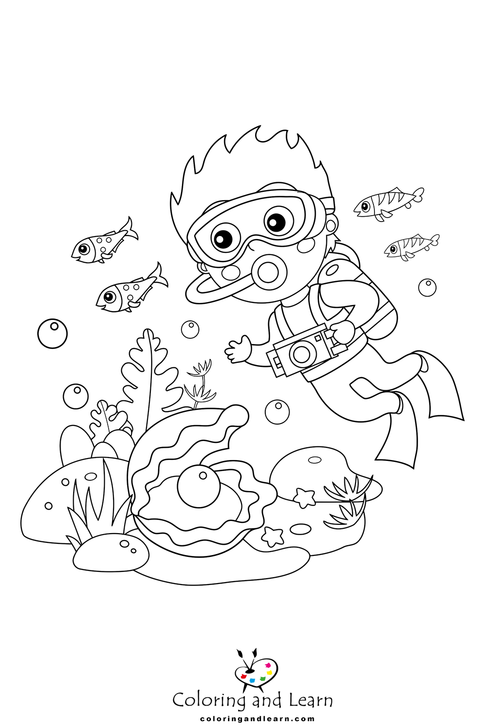 Diving coloring pages