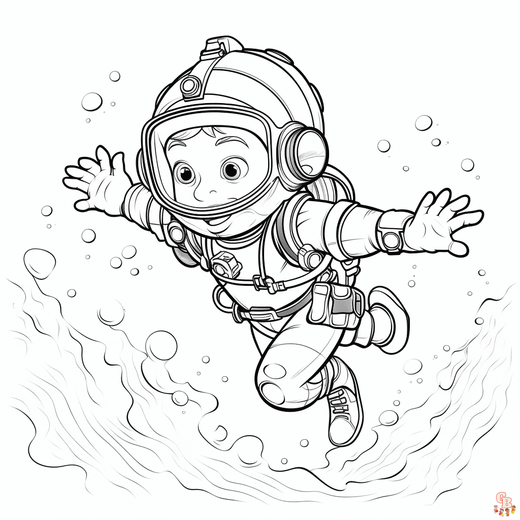 Printable scuba diver coloring pages free for kids and adults