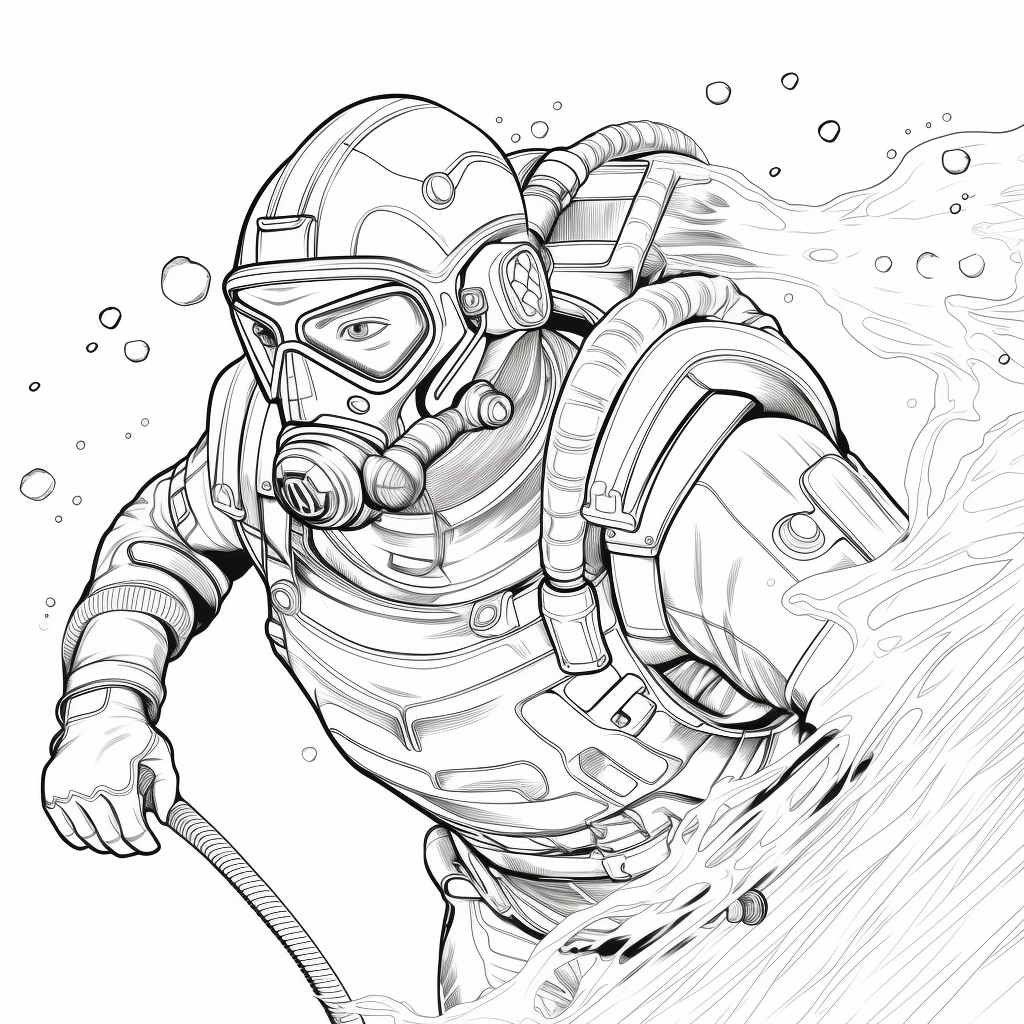 Scuba diver coloring pages