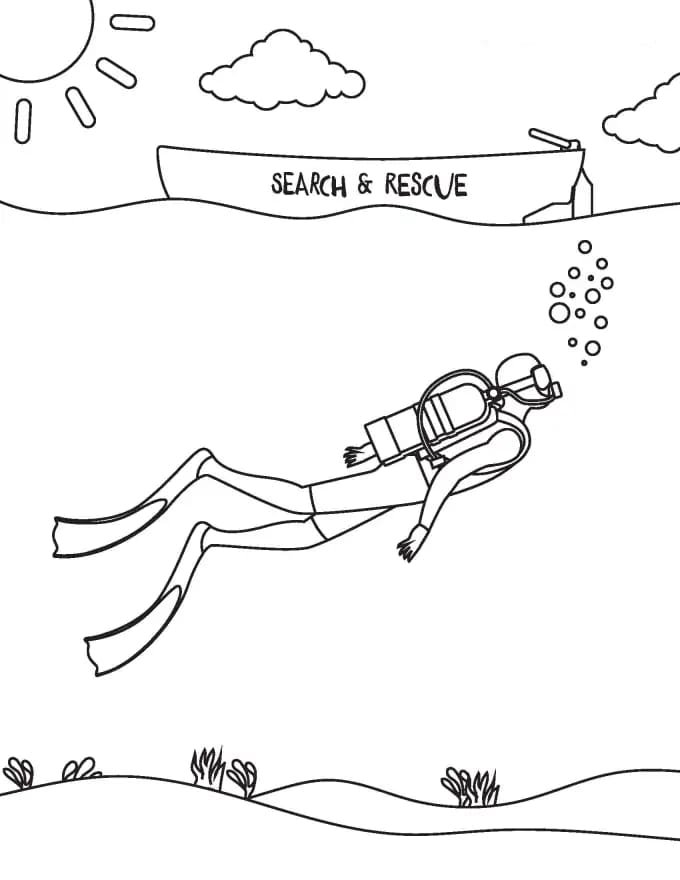 Scuba diving coloring pages printable for free download