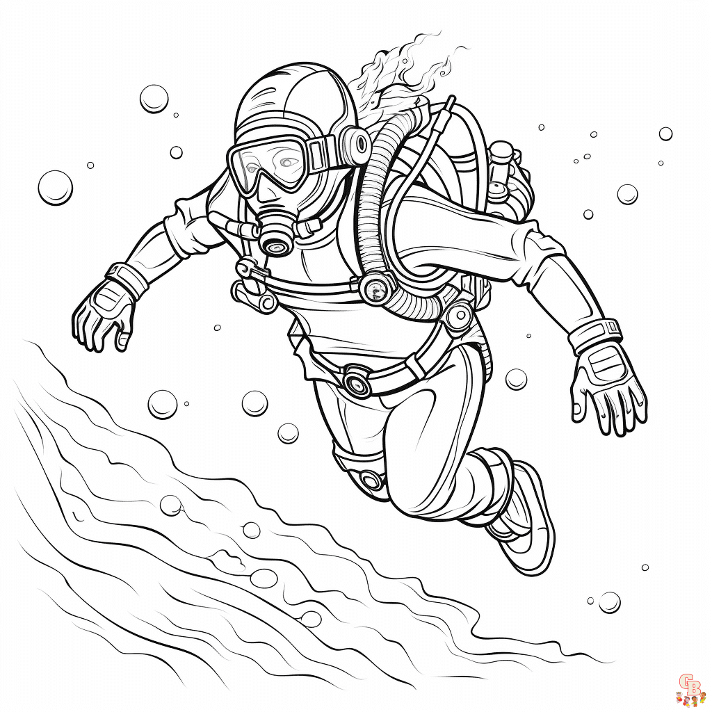 Printable scuba diver coloring pages free for kids and adults