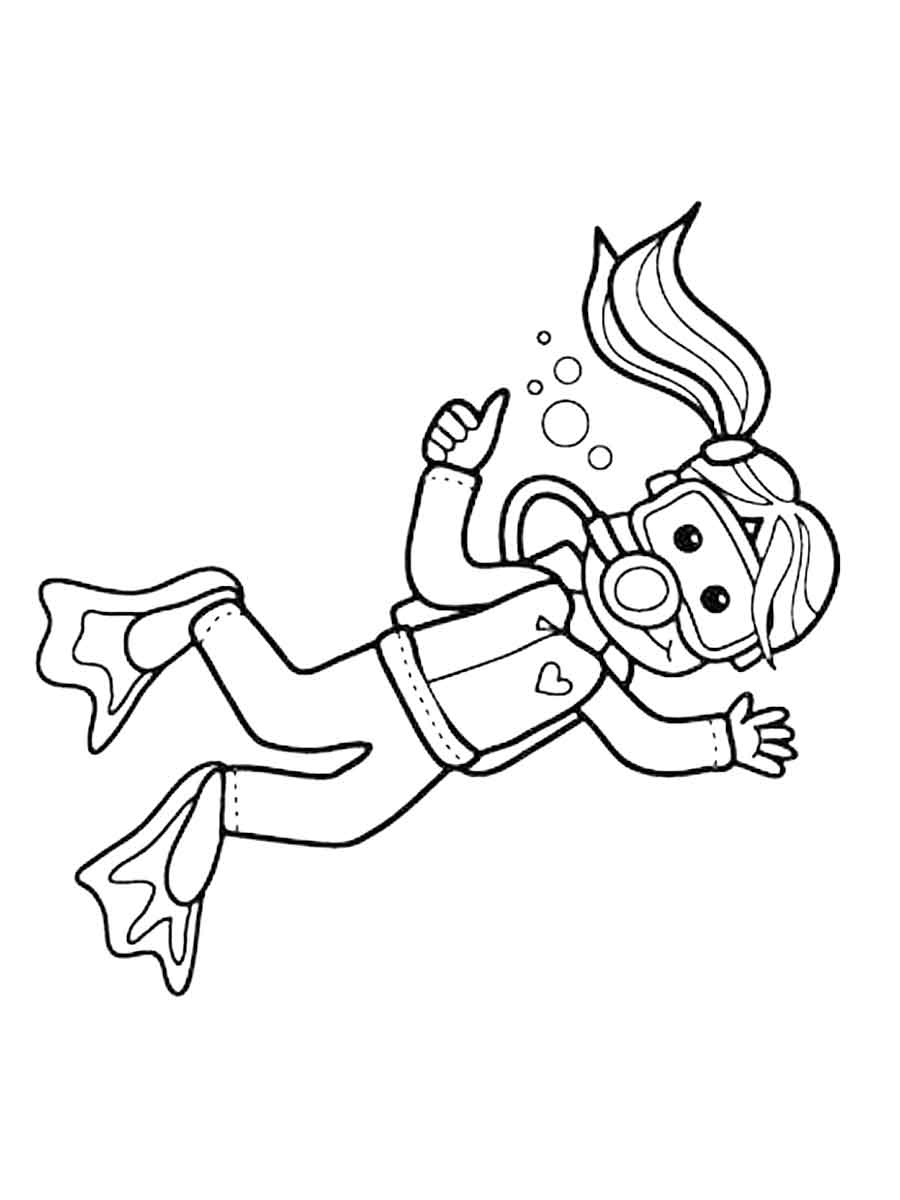 Scuba diving coloring pages