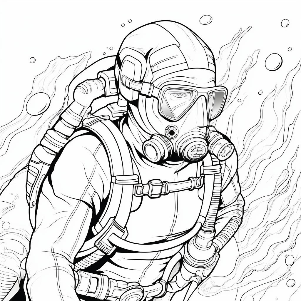 Scuba diver coloring pages