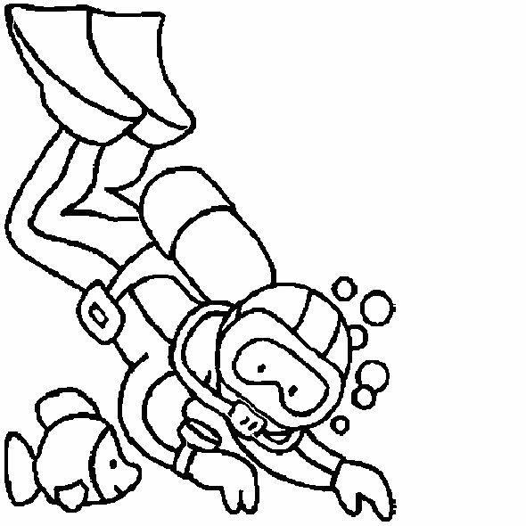 Scuba diving coloring pages