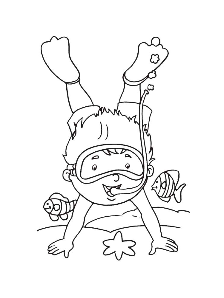 Scuba diving coloring pages