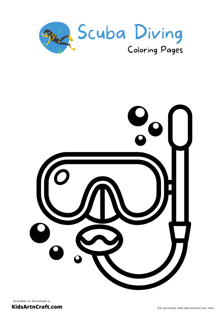 Scuba diving coloring pages for kids â free printables