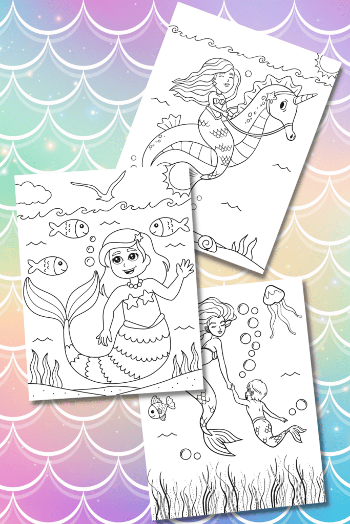 Free printable mermaid coloring pages for kids