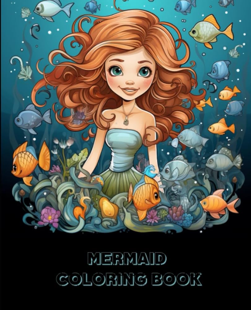 Mermaid coloring book for children mermaid underwater coloring pages for all ages features mermaids fish and underwater images perfect for calm coloring and rainy days crafts bramble books