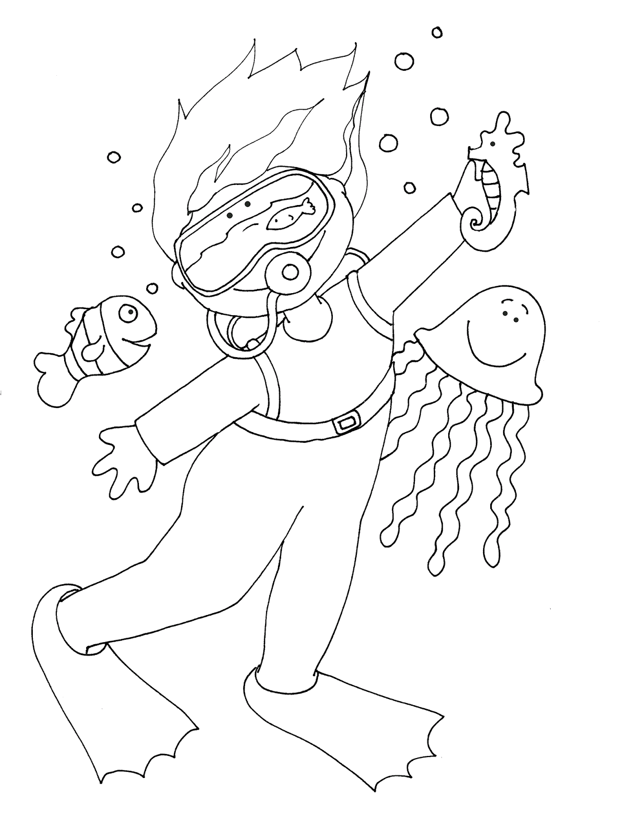 Scuba diver dee coloring pages digi stamps coloring book pages