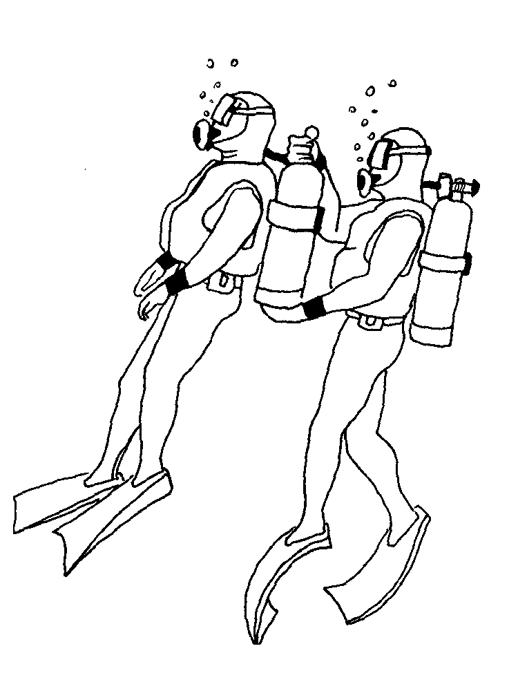 Scuba diving coloring pages