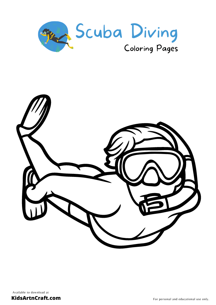 Scuba diving coloring pages for kids â free printables