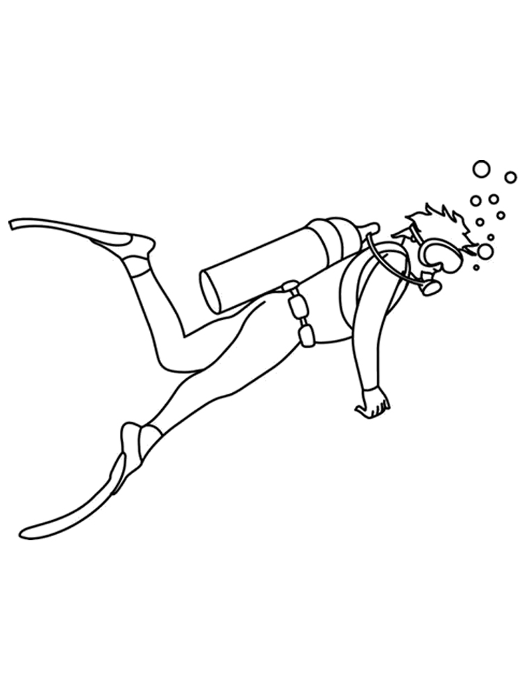 Scuba diving coloring pages