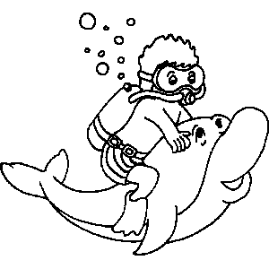 Scuba diving coloring sheet