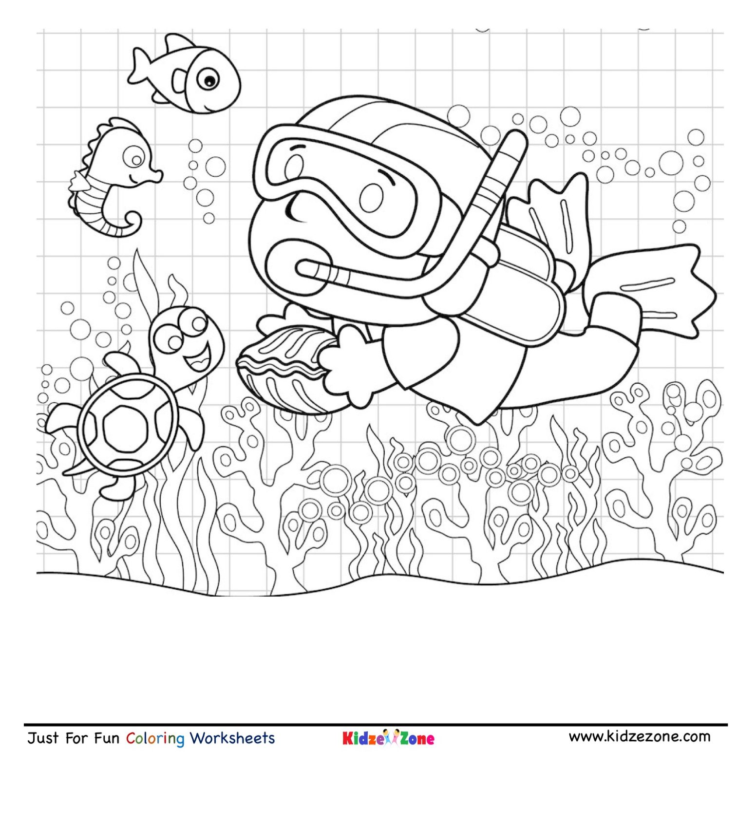 Scuba diving coloring page