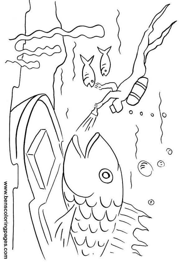 Scuba diving coloring page