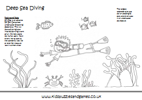 Deep sea diving loring sheet