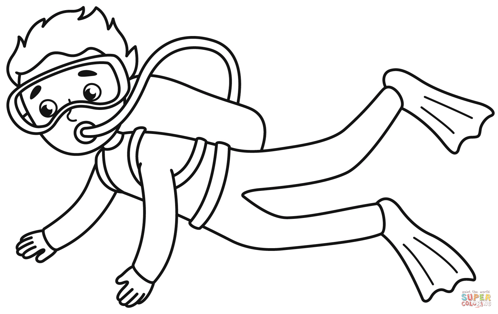 Scuba diver coloring page free printable coloring pages