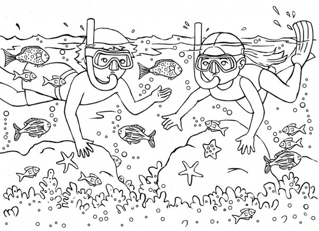 Coloring pages scuba diving coloring page