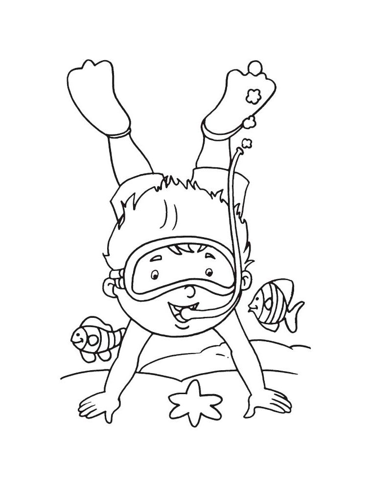 Scuba diving coloring pages