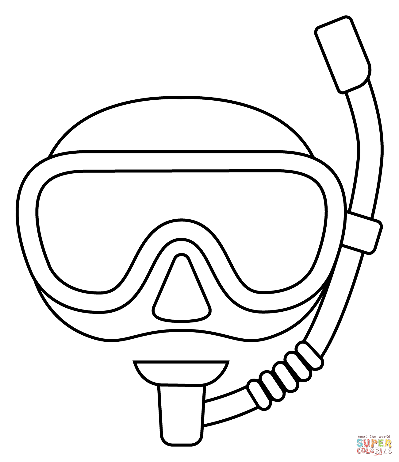 Diving mask emoji coloring page free printable coloring pages