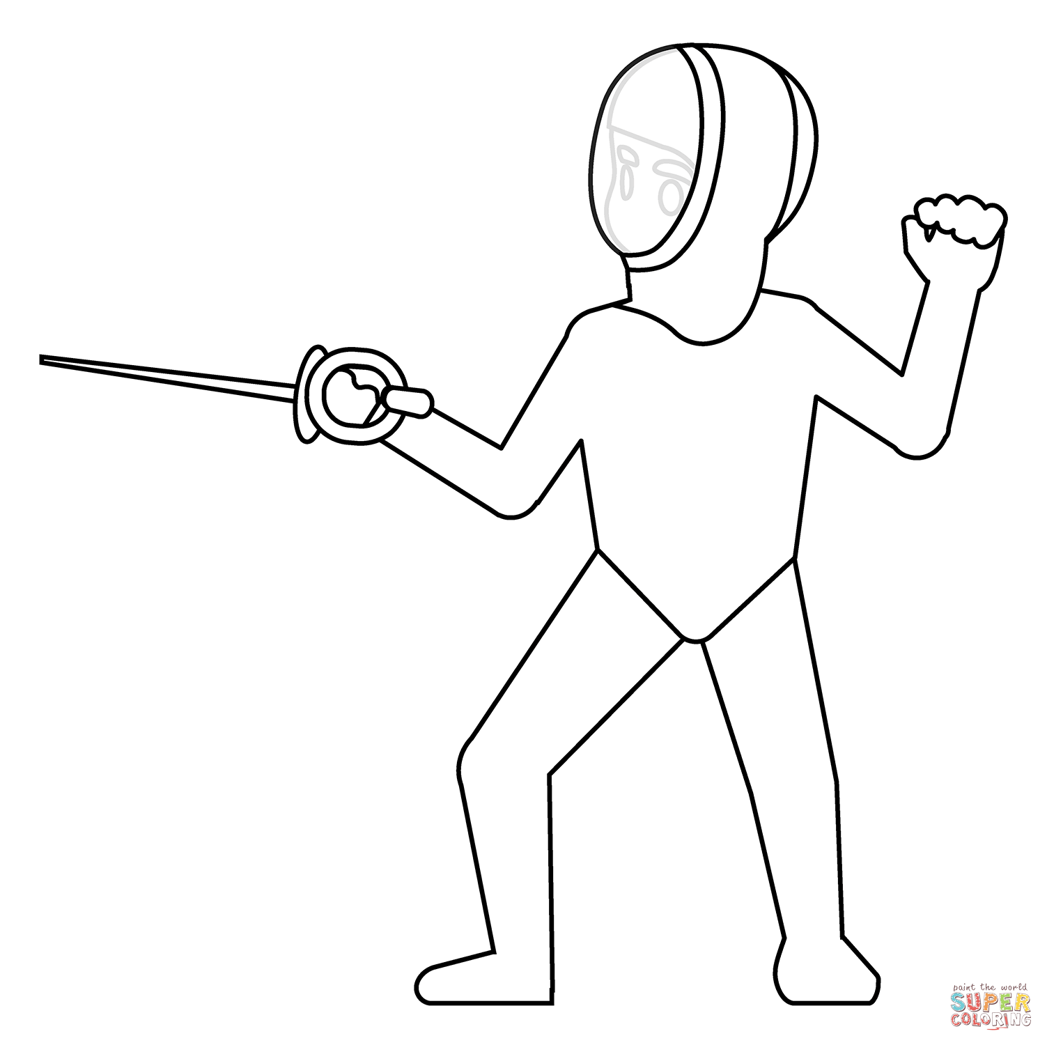 Person fencing emoji coloring page free printable coloring pages