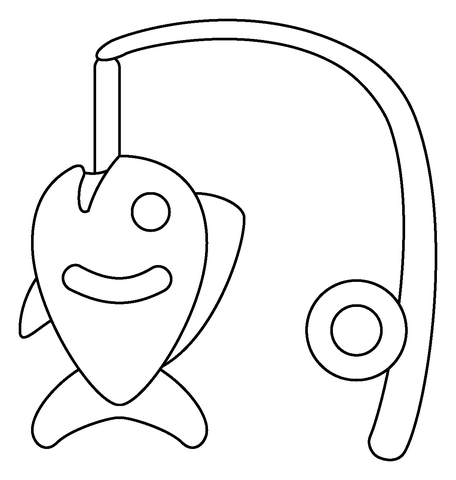 Fishing pole emoji coloring page free printable coloring pages