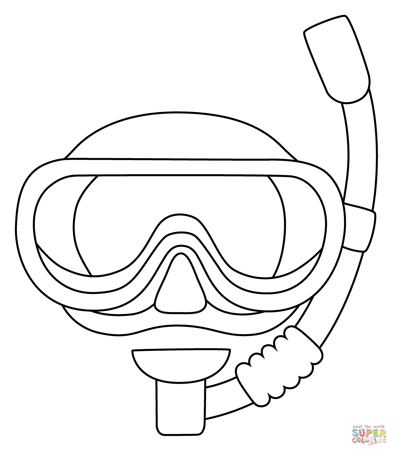 Diving mask emoji coloring page free printable coloring pages