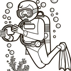 Scuba diving coloring pages printable for free download