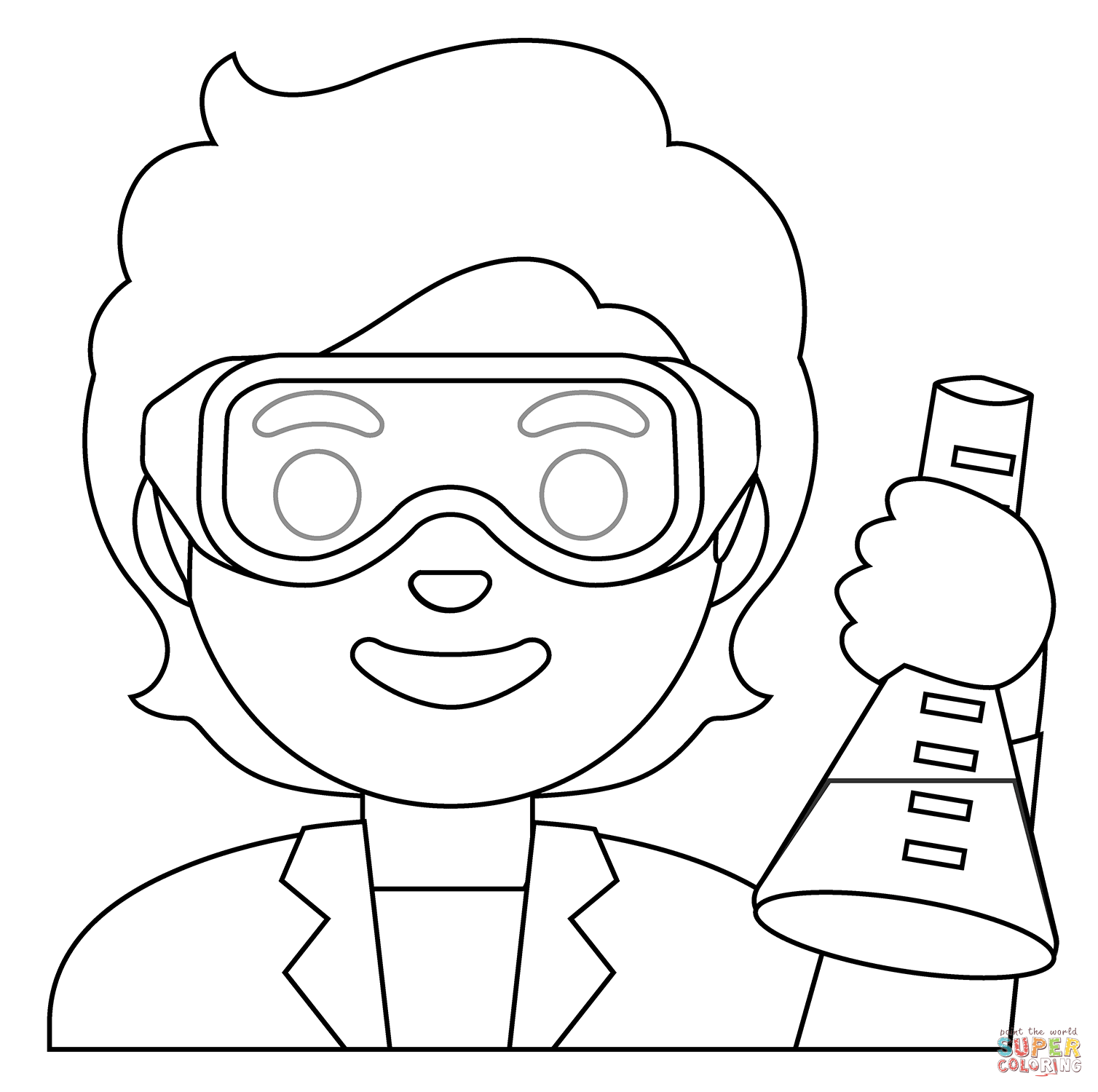 Scientist emoji coloring page free printable coloring pages