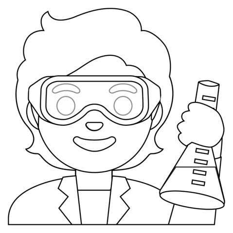 Scientist emoji coloring page free printable coloring pages