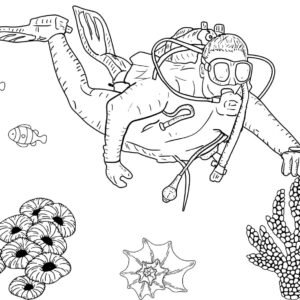 Scuba diving coloring pages printable for free download