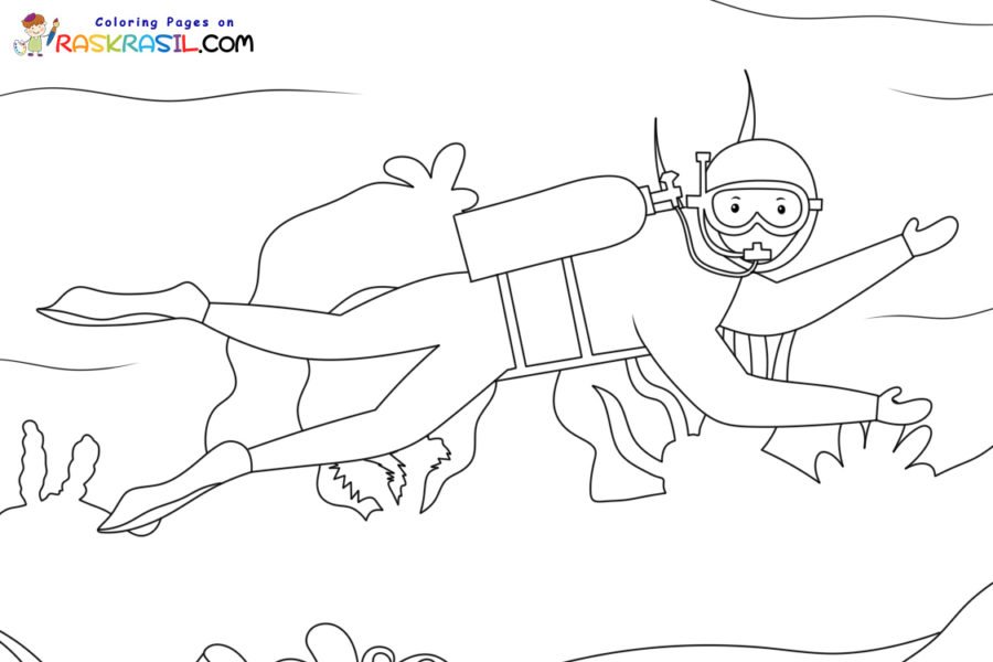 Scuba diving coloring pages printable for free download