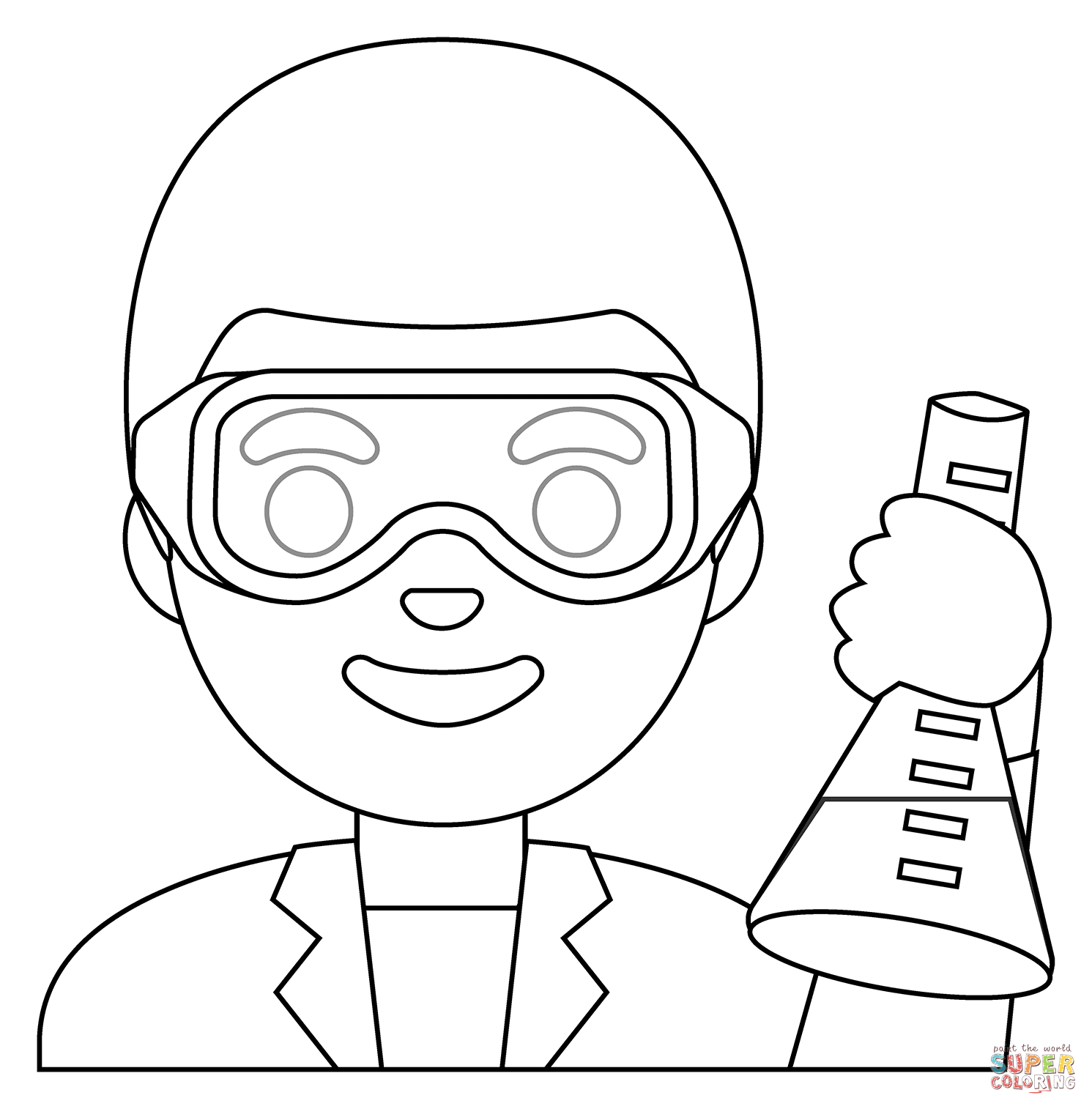 Man scientist emoji coloring page free printable coloring pages