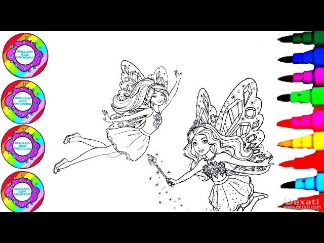 Coloring ðpages dreamtopias ðððððbutterfly fairy friends colorful rainbow coloring drawing