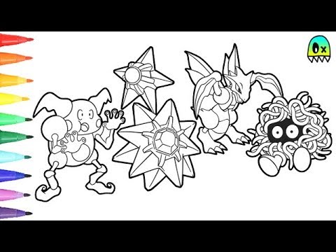 Pokeon coloring pages scyther and friends i fun coloring videos for kids