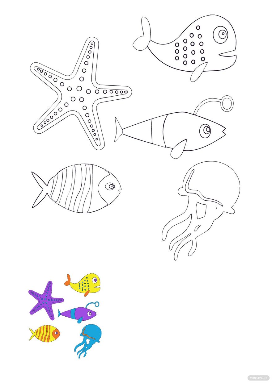 Free sea animals coloring pages