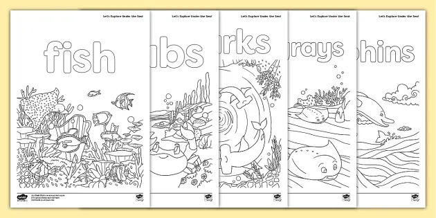 Sea animals colouring pages pdf originals