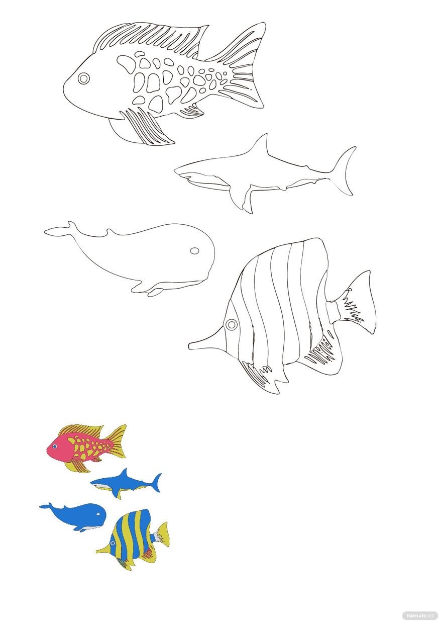 Free ocean animals color pages