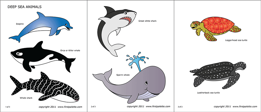 Sea animals free printable templates coloring pages