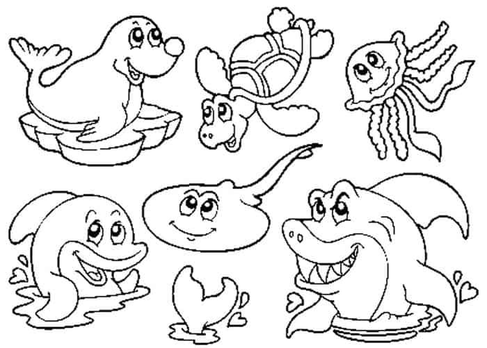 Sea animals coloring pages pdf