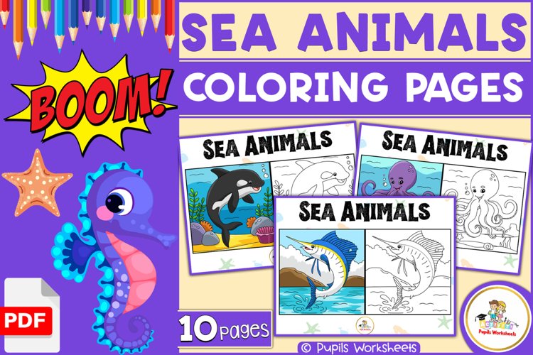 Sea animals coloring pages